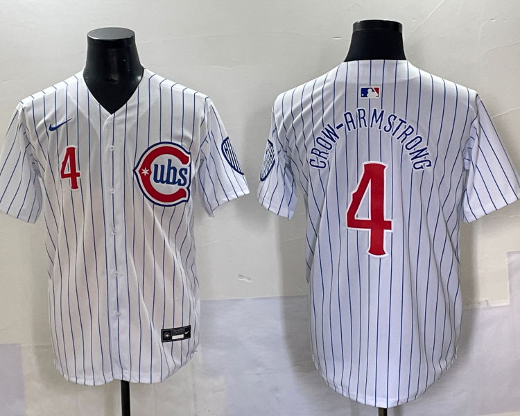 Men's Chicago Cubs Pete Crow-Armstrong #4 White Jersey