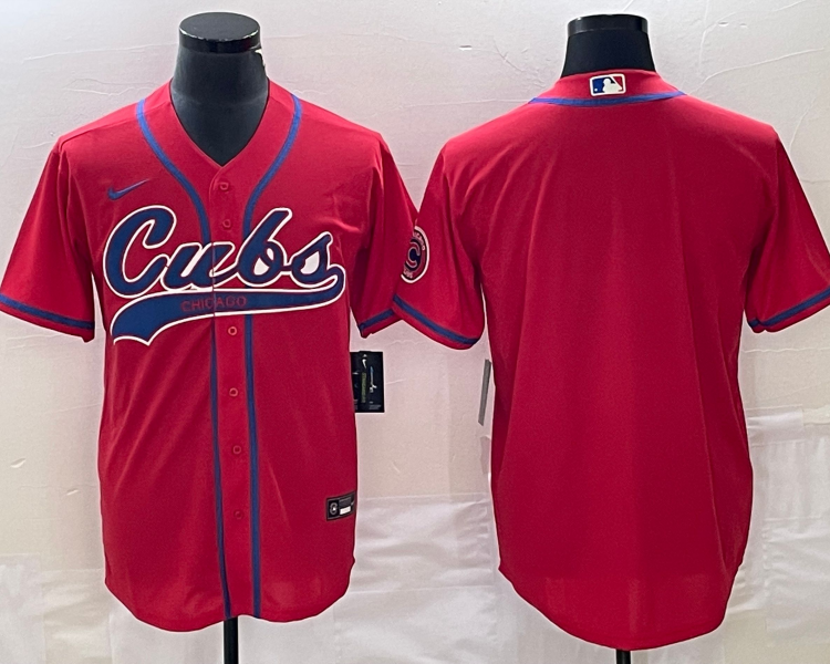 Men's Chicago Cubs Red Blank Jersey