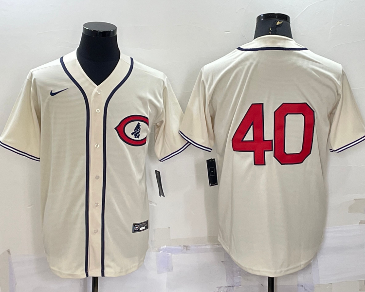 Men's Chicago Cubs Rich Harden #40 Cream Name Jersey