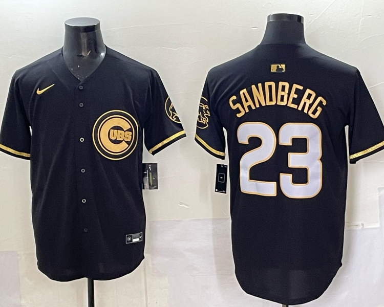 Men's Chicago Cubs Ryne Sandberg #23 Black Alternate Limited Jersey