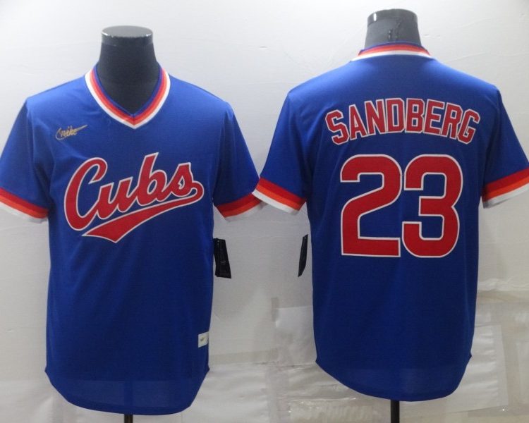 Men's Chicago Cubs Ryne Sandberg #23 Blue Stitched Jersey
