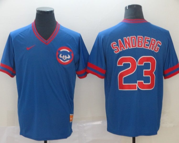 Men's Chicago Cubs Ryne Sandberg #23 Blue Stitched Jersey