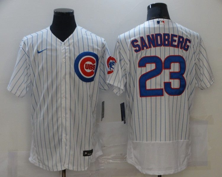 Men's Chicago Cubs Ryne Sandberg #23 White Baseball Jersey