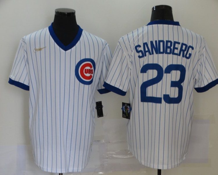 Men's Chicago Cubs Ryne Sandberg #23 White Stitched Jersey