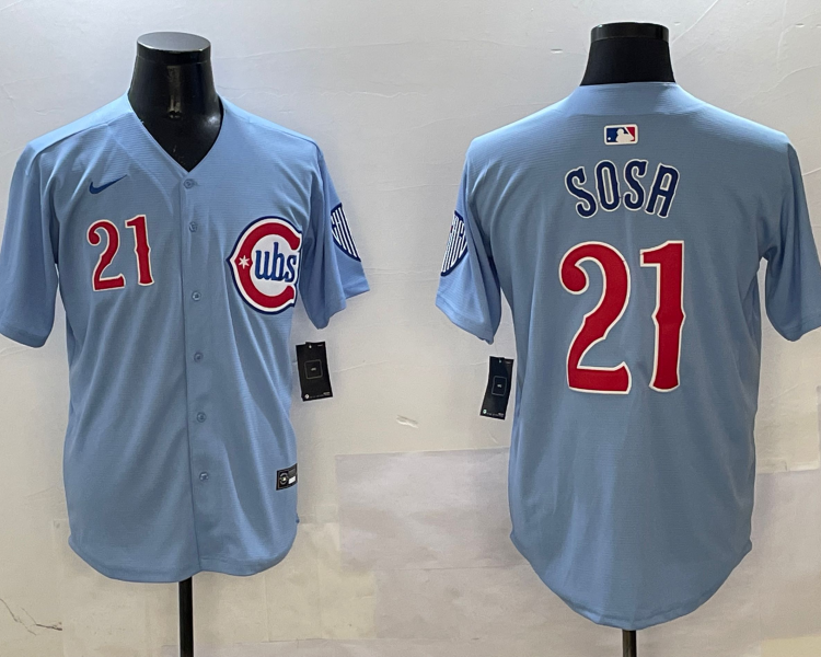 Men's Chicago Cubs Sammy Sosa #21 Baby Blue 2nd Alternate Limited Jersey
