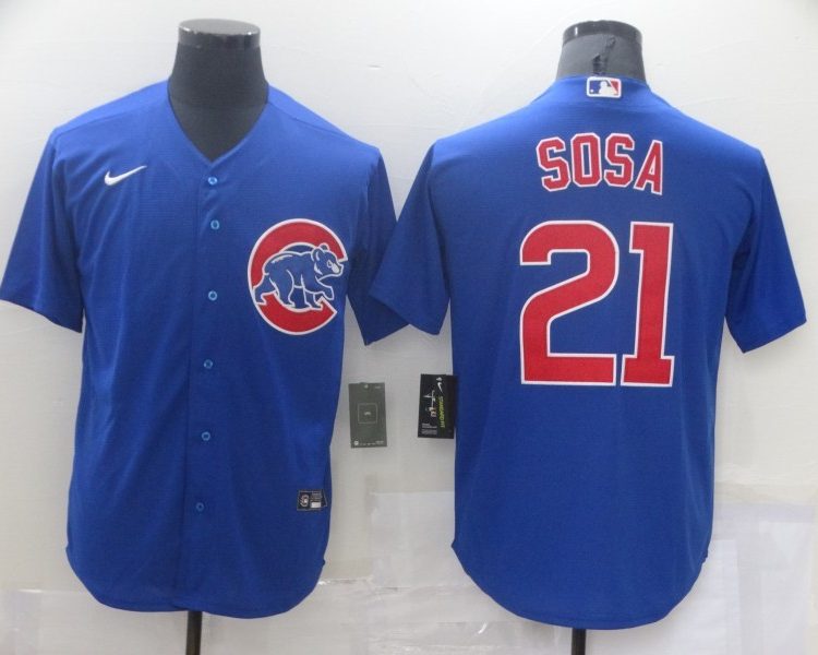 Men's Chicago Cubs Sammy Sosa #21 Blue Baseball Jersey
