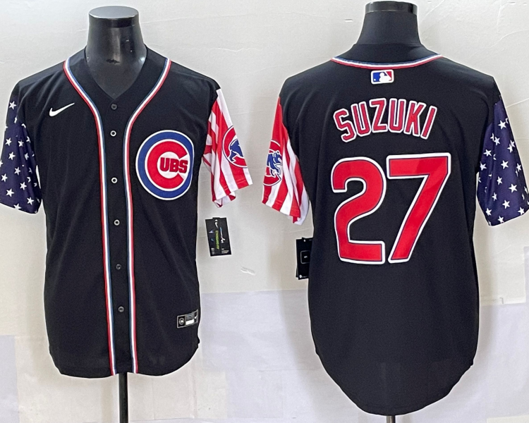 Men's Chicago Cubs Seiya Suzuki #27 Black Limited Jersey