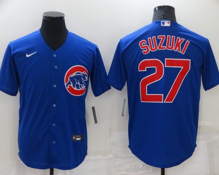 Men's Chicago Cubs Seiya Suzuki #27 Blue Baseball Jersey