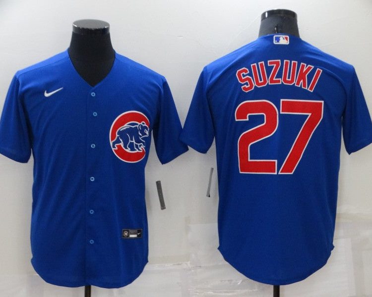 Men's Chicago Cubs Seiya Suzuki #27 Blue Baseball Jersey