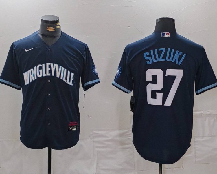 Men's Chicago Cubs Seiya Suzuki #27 Navy City Connect Limited Jersey