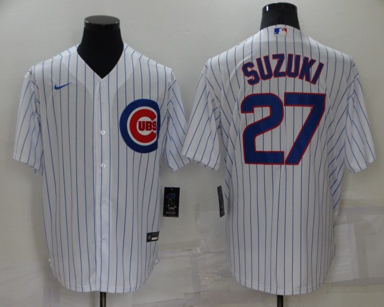 Men's Chicago Cubs Seiya Suzuki #27 White Baseball Jersey