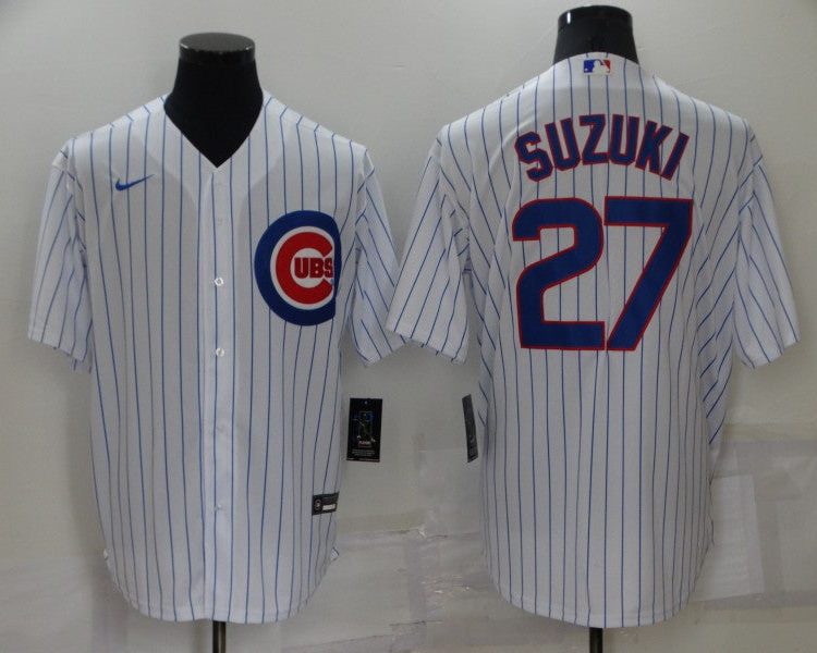 Men's Chicago Cubs Seiya Suzuki #27 White Baseball Jersey
