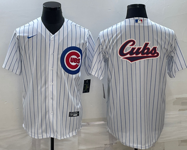 Men's Chicago Cubs White Home Blank Jersey