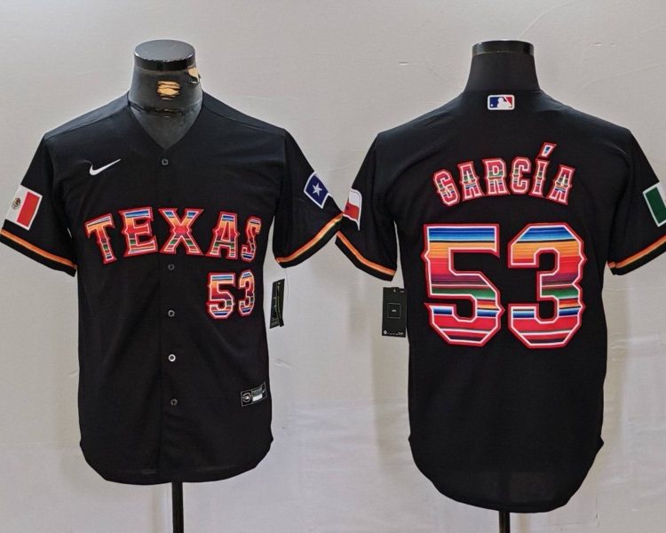 Men's Texas Rangers Adolis Garcia #53 Black Limited Jersey