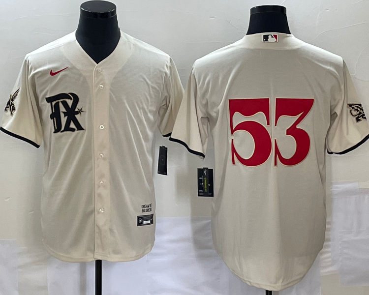Men's Texas Rangers Adolis Garcia #53 Cream 2023 City Connect Jersey