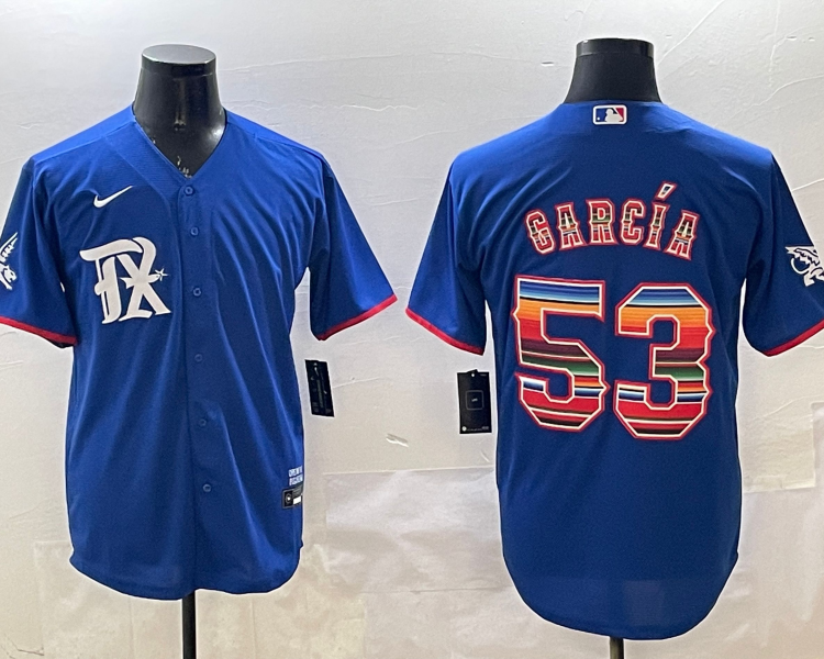 Men's Texas Rangers Adolis Garcia #53 Royal Alternate Jersey