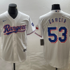 Men's Texas Rangers Adolis Garcia #53 White Home Jersey