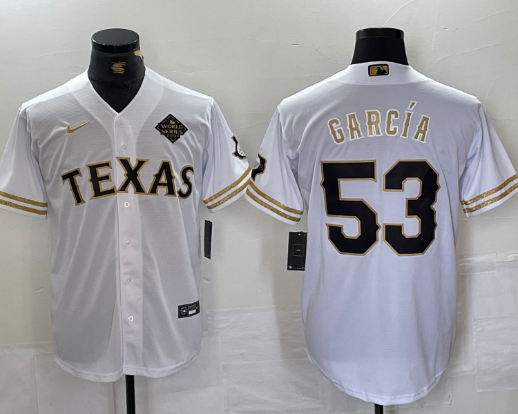 Men's Texas Rangers Adolis Garcia #53 White Limited Jersey