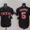 Men's Texas Rangers Corey Seager #5 Black Limited Jersey