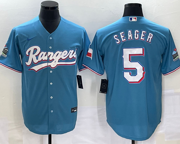 Men's Texas Rangers Corey Seager #5 Blue Jersey