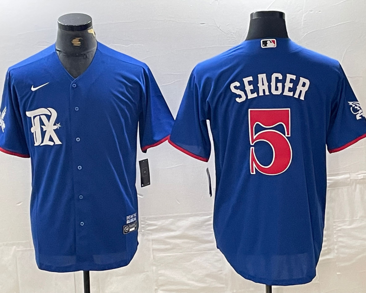 Men's Texas Rangers Corey Seager #5 Royal City Connect Limited Jersey