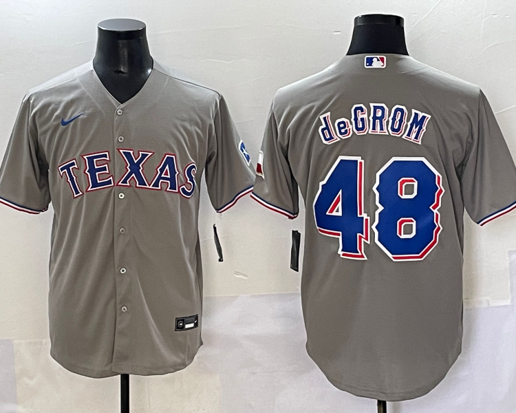 Men's Texas Rangers Jacob deGrom #48 Gray Limited Jersey