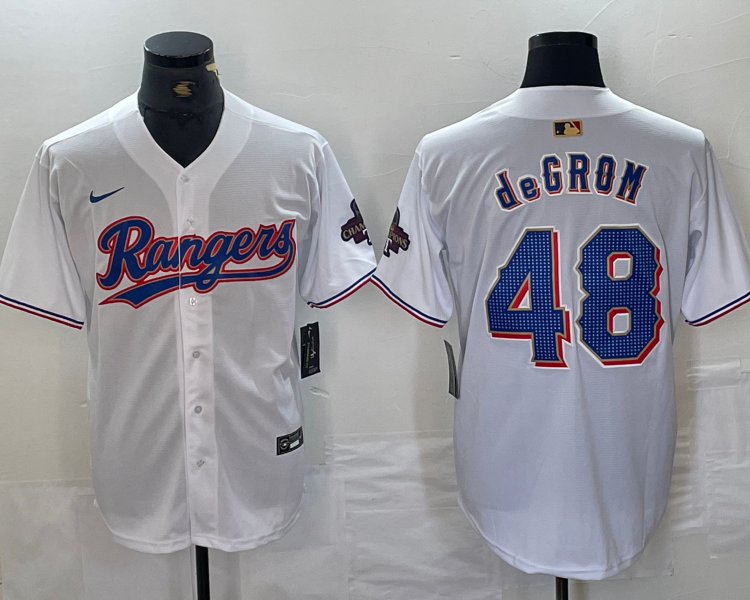 Men's Texas Rangers Jacob deGrom #48 White 2024 Gold Collection Limited Jersey