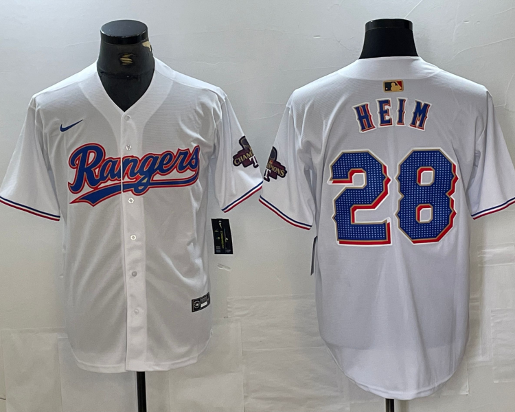 Men's Texas Rangers Jonah Heim #28 White 2024 Gold Collection Limited Jersey