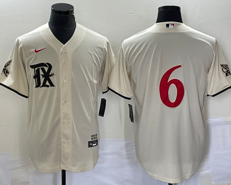 Men's Texas Rangers Josh Jung #6 Cream 2023 City Connect Jersey