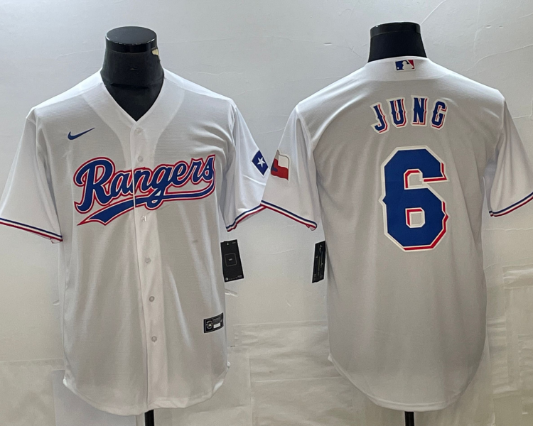 Men's Texas Rangers Josh Jung #6 White Home Jersey