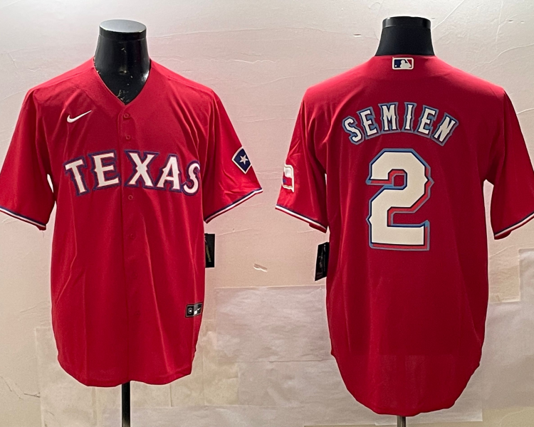Men's Texas Rangers Marcus Semien #2 Red Jersey