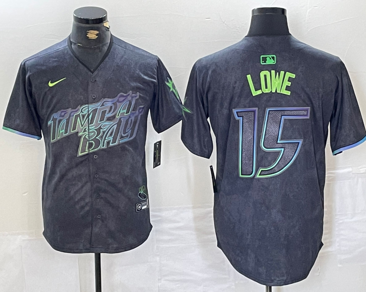 Men's Tampa Bay Rays Josh Lowe #15 Charcoal 2024 City Connect Limited Jersey