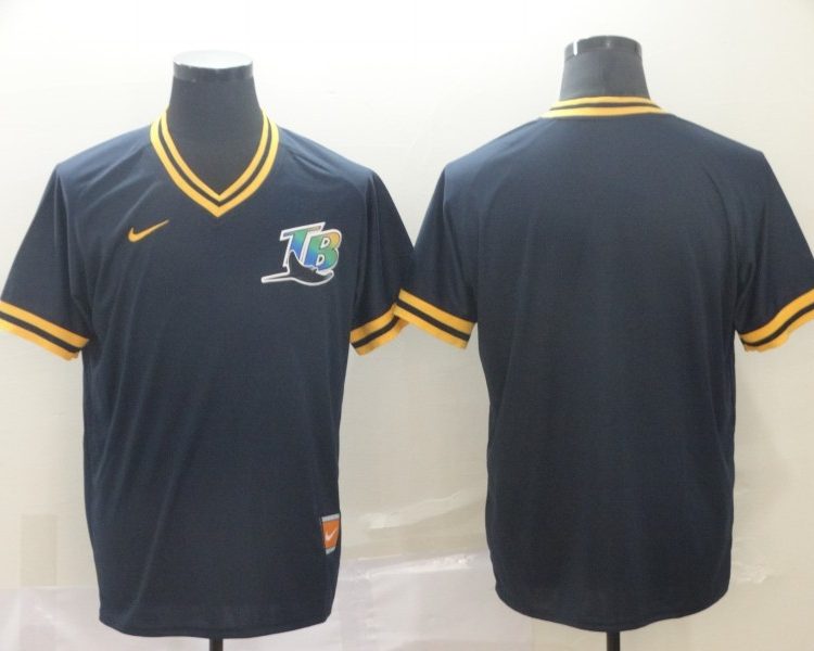 Men's Tampa Bay Rays Navy Blank Jersey