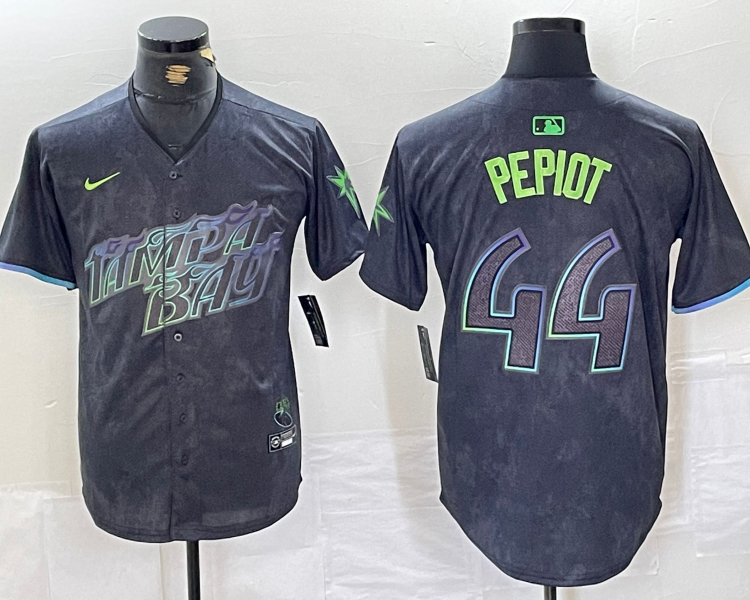 Men's Tampa Bay Rays Ryan Pepiot #44 Charcoal 2024 City Connect Limited Jersey