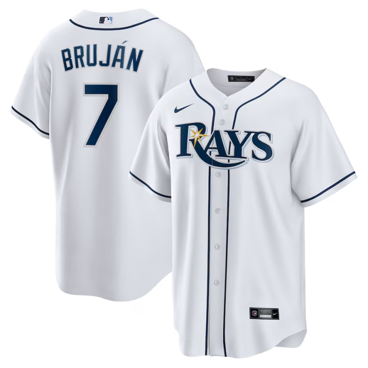 Men's Tampa Bay Rays Vidal Brujan #7 White Home Jersey