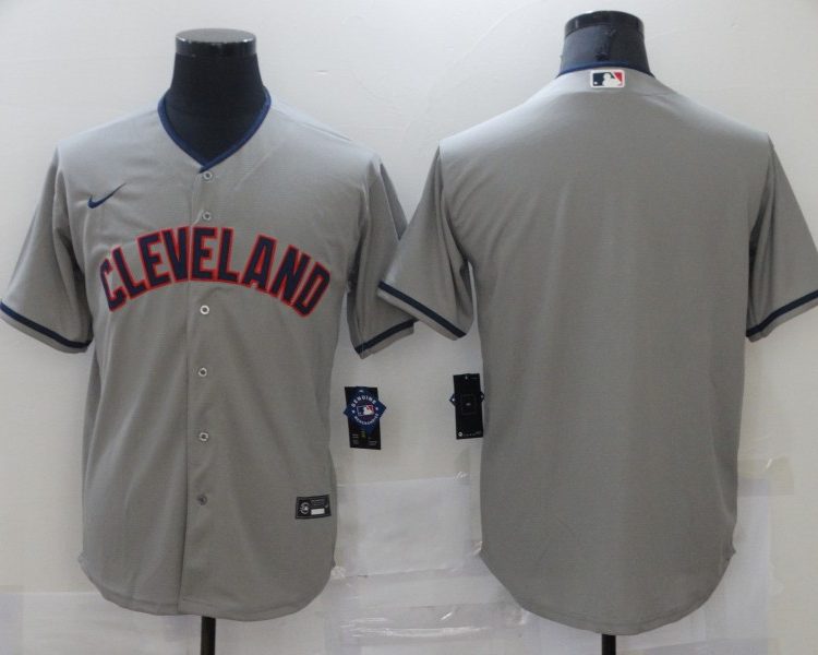 Men's Cleveland Guardians Gray Road Authentic Blank Jersey