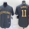 Men's Cleveland Guardians Jose Ramirez #11 Gray Baseball Jers