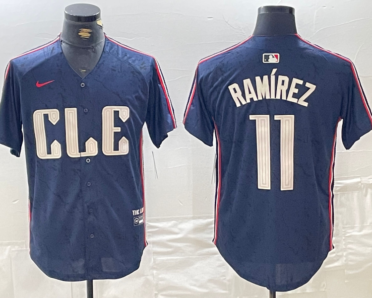 Men's Cleveland Guardians Jose Ramirez #11 Navy 2024 City Connect Limited Jersey