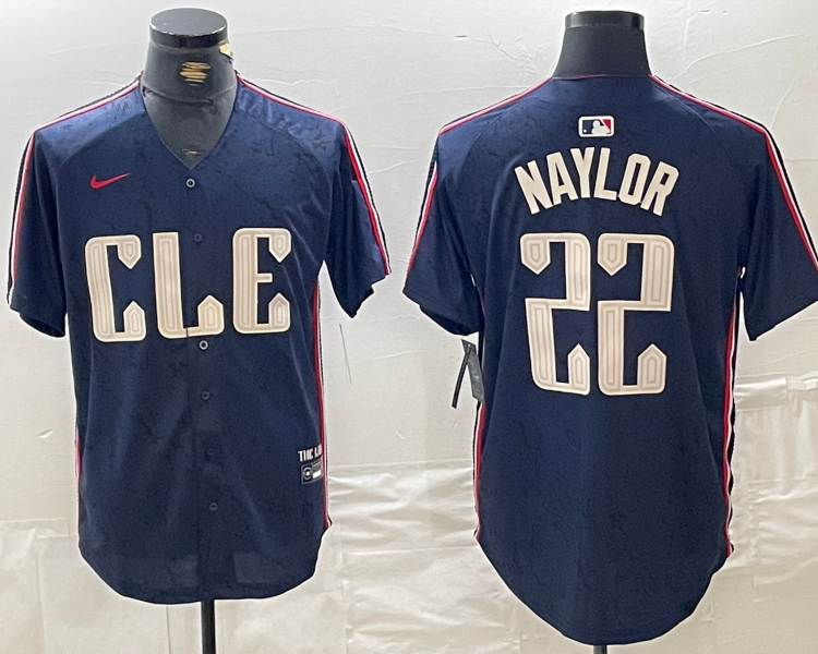 Men's Cleveland Guardians Josh Naylor #22 Navy 2024 City Connect Limited Jersey