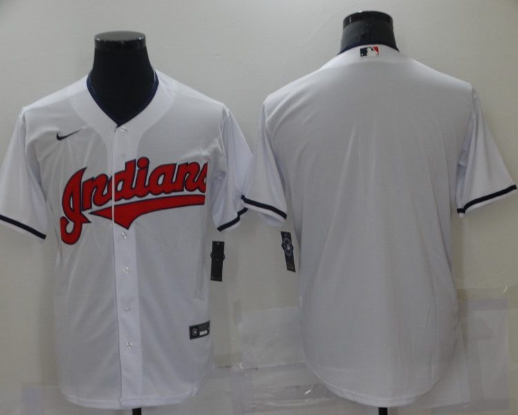 Men's Cleveland Guardians White Home Blank Jersey