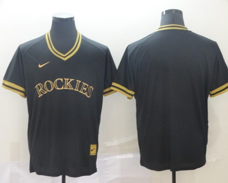 Men's Colorado Rockies Black Blank Jersey