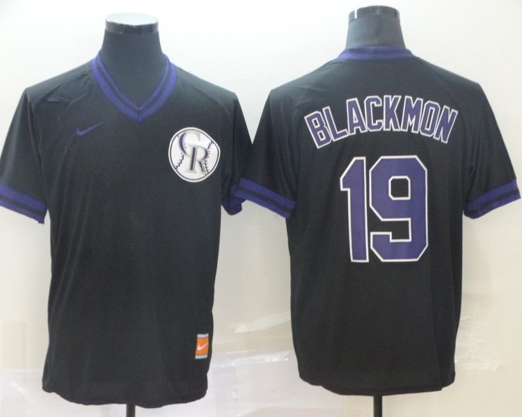 Men's Colorado Rockies Charlie Blackmon #19 Black Baseball Jersey