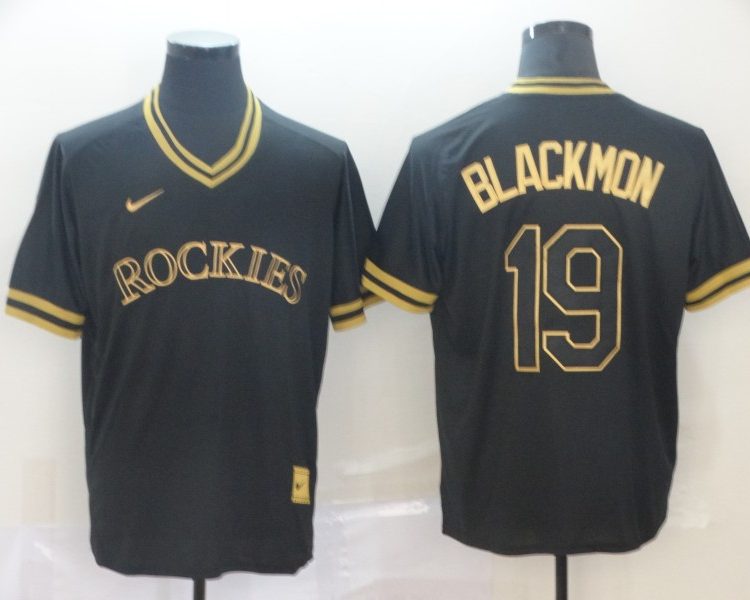 Men's Colorado Rockies Charlie Blackmon #19 Black Jersey