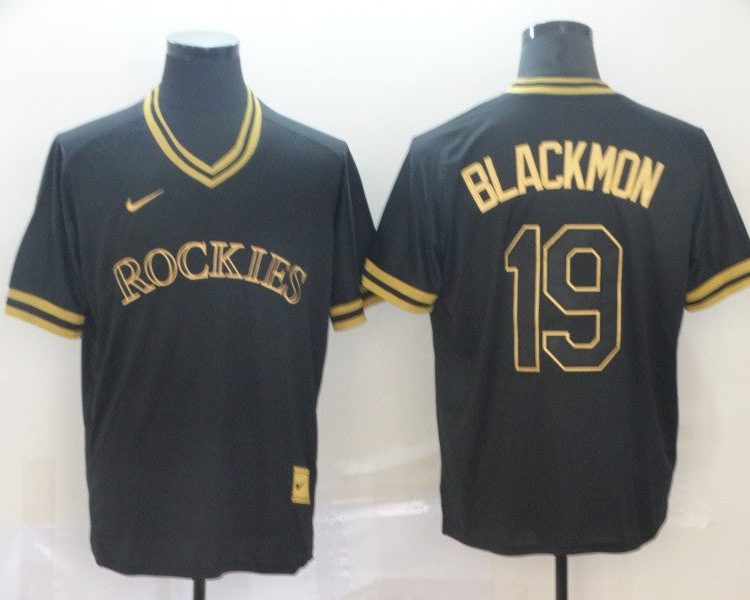 Men's Colorado Rockies Charlie Blackmon #19 Black Jersey