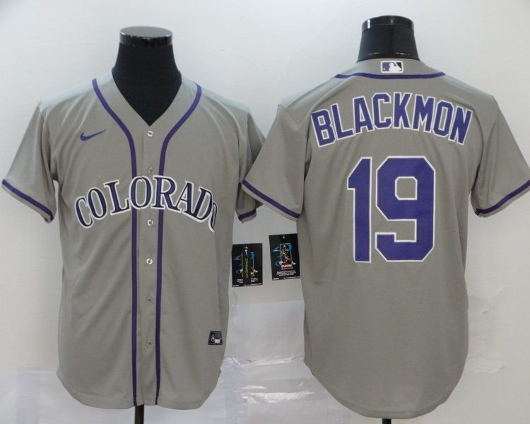 Men's Colorado Rockies Charlie Blackmon #19 Gray Baseball Jersey