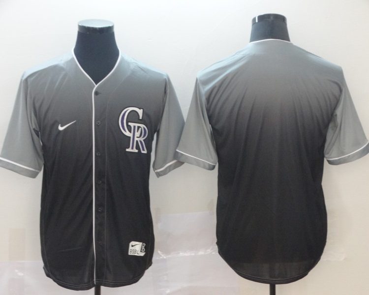 Men's Colorado Rockies Grey Gradient Blank Jersey