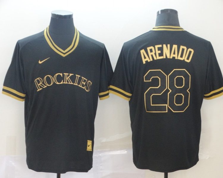 Men's Colorado Rockies Nolan Arenado #28 Black Baseball Jersey