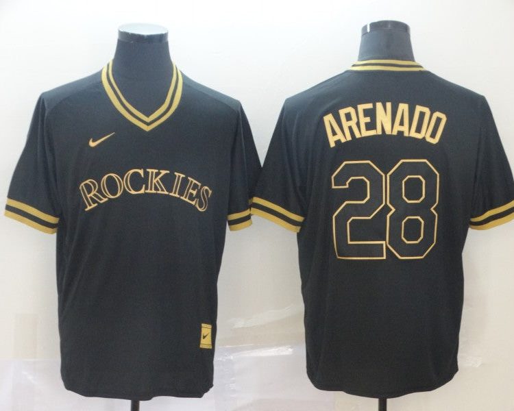 Men's Colorado Rockies Nolan Arenado #28 Black Baseball Jersey