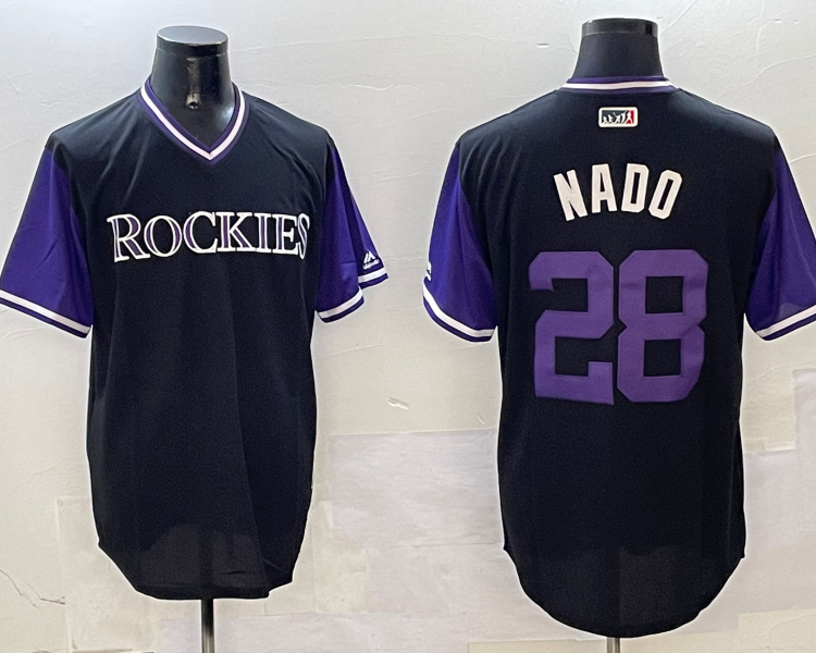 Men's Colorado Rockies Nolan Arenado #28 Black Limited Jersey