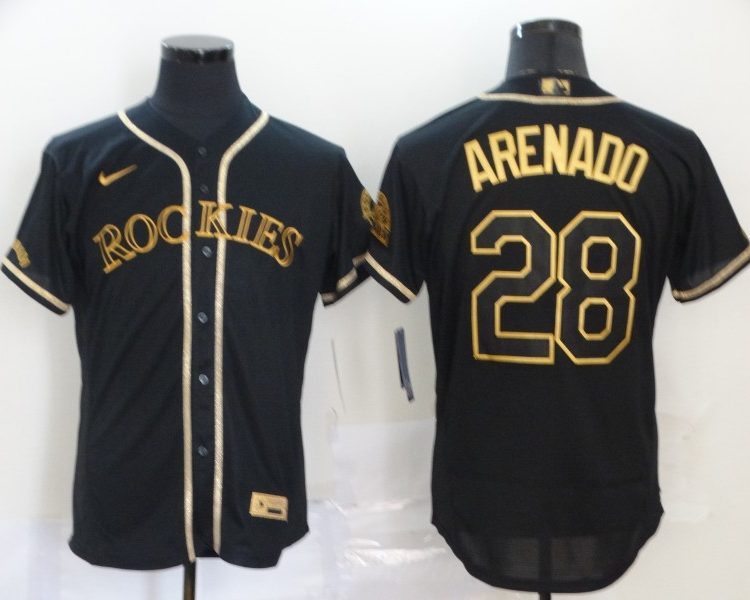 Men's Colorado Rockies Nolan Arenado #28 Black Team Jersey